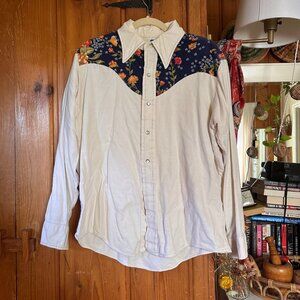 Vintage 1970s Andy New York Floral Button Up Shirt - Size M/L